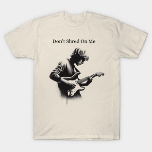 Don't Shred On Me Black Work Minimalist Dot Work Guitar T-Shirt